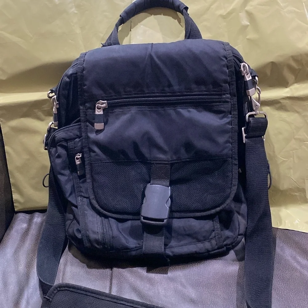 Men’s Black Laptop Backpack Bag Utility Practical Office On-the-Go